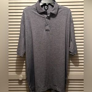 FootJoy Men’s Golf Polo Shirt Size 2XL Gray Striped - EUC